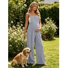 image:imageEkouaer Womens Casual Loose Overalls Jumpsuits Summer Outfits Wide Leg Pants Rompers with Pockets SXXLGrey Blue