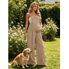 image:imageEkouaer Womens Casual Loose Overalls Jumpsuits Summer Outfits Wide Leg Pants Rompers with Pockets SXXLKhaki