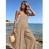 image:imageEkouaer Womens Casual Loose Overalls Jumpsuits Summer Outfits Wide Leg Pants Rompers with Pockets SXXLKhaki