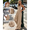 image:imageEkouaer Womens Casual Loose Overalls Jumpsuits Summer Outfits Wide Leg Pants Rompers with Pockets SXXLKhaki