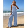 image:imageEkouaer Womens Casual Loose Overalls Jumpsuits Summer Outfits Wide Leg Pants Rompers with Pockets SXXLLight Blue