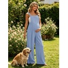 image:imageEkouaer Womens Casual Loose Overalls Jumpsuits Summer Outfits Wide Leg Pants Rompers with Pockets SXXLLight Blue