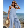 image:imageEkouaer Womens Casual Loose Overalls Jumpsuits Summer Outfits Wide Leg Pants Rompers with Pockets SXXLLight Blue