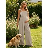 image:imageEkouaer Womens Casual Loose Overalls Jumpsuits Summer Outfits Wide Leg Pants Rompers with Pockets SXXLLight Khaki