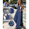 image:imageEkouaer Womens Casual Loose Overalls Jumpsuits Summer Outfits Wide Leg Pants Rompers with Pockets SXXLLight Midnight Blue