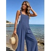 image:imageEkouaer Womens Casual Loose Overalls Jumpsuits Summer Outfits Wide Leg Pants Rompers with Pockets SXXLLight Midnight Blue