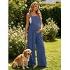 image:imageEkouaer Womens Casual Loose Overalls Jumpsuits Summer Outfits Wide Leg Pants Rompers with Pockets SXXLLight Midnight Blue