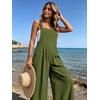 image:imageEkouaer Womens Casual Loose Overalls Jumpsuits Summer Outfits Wide Leg Pants Rompers with Pockets SXXLOlive Green
