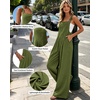 image:imageEkouaer Womens Casual Loose Overalls Jumpsuits Summer Outfits Wide Leg Pants Rompers with Pockets SXXLOlive Green