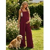 image:imageEkouaer Womens Casual Loose Overalls Jumpsuits Summer Outfits Wide Leg Pants Rompers with Pockets SXXLWine Red