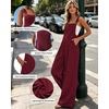 image:imageEkouaer Womens Casual Loose Overalls Jumpsuits Summer Outfits Wide Leg Pants Rompers with Pockets SXXLWine Red
