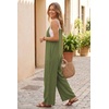 image:imageEkouaer Womens Casual Overalls Wide Leg Jumpsuits Loose Summer Rompers Baggy Jumpers with PocketsArmy Green