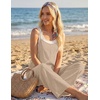 image:imageEkouaer Womens Casual Overalls Wide Leg Jumpsuits Loose Summer Rompers Baggy Jumpers with PocketsBegie Grey