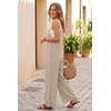 image:imageEkouaer Womens Casual Overalls Wide Leg Jumpsuits Loose Summer Rompers Baggy Jumpers with PocketsBegie Grey