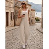 image:imageEkouaer Womens Casual Overalls Wide Leg Jumpsuits Loose Summer Rompers Baggy Jumpers with PocketsBegie Grey