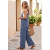 image:imageEkouaer Womens Casual Overalls Wide Leg Jumpsuits Loose Summer Rompers Baggy Jumpers with PocketsBlue