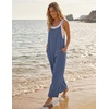 image:imageEkouaer Womens Casual Overalls Wide Leg Jumpsuits Loose Summer Rompers Baggy Jumpers with PocketsBlue