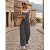 image:imageEkouaer Womens Casual Overalls Wide Leg Jumpsuits Loose Summer Rompers Baggy Jumpers with PocketsDark Grey