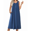 image:imageEkouaer Nightgowns for Women Long Sleeveless Night Gowns Ladies Soft Nightdress Victorian Sleepwear with Pockets SXXXLNavy