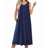 image:imageEkouaer Nightgowns for Women Long Sleeveless Night Gowns Ladies Soft Nightdress Victorian Sleepwear with Pockets SXXXLNavy Blue