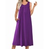 image:imageEkouaer Nightgowns for Women Long Sleeveless Night Gowns Ladies Soft Nightdress Victorian Sleepwear with Pockets SXXXLPurple