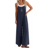 image:imageEkouaer Womens Casual Overalls Wide Leg Jumpsuits Loose Summer Rompers Baggy Jumpers with PocketsBlue Purple
