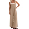 image:imageEkouaer Womens Casual Overalls Wide Leg Jumpsuits Loose Summer Rompers Baggy Jumpers with PocketsKhaki