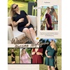 image:imageEkouaer 2 Pack LaborDeliveryHospital Gown 3 in 1 Maternity Dress V Neck Nursing Nightgown Postpartum Pajamas with ButtonBlackDark Red
