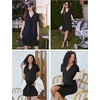 image:imageEkouaer 2 Pack LaborDeliveryHospital Gown 3 in 1 Maternity Dress V Neck Nursing Nightgown Postpartum Pajamas with ButtonBlackLake Green