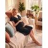 image:imageEkouaer Cotton Labor and Delivery Gown for Hospital 3 in 1 Nursing Nightgown for Breastfeeding Short Sleeve Maternity DressBlack