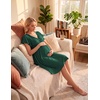 image:imageEkouaer Cotton Labor and Delivery Gown for Hospital 3 in 1 Nursing Nightgown for Breastfeeding Short Sleeve Maternity DressEvergreen