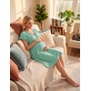 image:imageEkouaer Cotton Labor and Delivery Gown for Hospital 3 in 1 Nursing Nightgown for Breastfeeding Short Sleeve Maternity DressLight Green