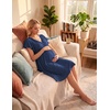 image:imageEkouaer Cotton Labor and Delivery Gown for Hospital 3 in 1 Nursing Nightgown for Breastfeeding Short Sleeve Maternity DressNavy
