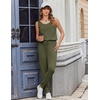 image:imageEkouaer Jumpsuits for Women Casual Sleeveless 2026 Summer Romper Dressy Vacation One Piece Outfits Fashion Travel ClothesArmy Green