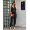 image:imageEkouaer Jumpsuits for Women Casual Sleeveless 2026 Summer Romper Dressy Vacation One Piece Outfits Fashion Travel ClothesBlack