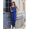 image:imageEkouaer Jumpsuits for Women Casual Sleeveless 2026 Summer Romper Dressy Vacation One Piece Outfits Fashion Travel ClothesBlue