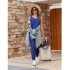 image:imageEkouaer Jumpsuits for Women Casual Sleeveless 2026 Summer Romper Dressy Vacation One Piece Outfits Fashion Travel ClothesBlue
