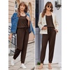 image:imageEkouaer Jumpsuits for Women Casual Sleeveless 2026 Summer Romper Dressy Vacation One Piece Outfits Fashion Travel ClothesBrown