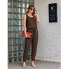 image:imageEkouaer Jumpsuits for Women Casual Sleeveless 2026 Summer Romper Dressy Vacation One Piece Outfits Fashion Travel ClothesBrown