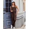 image:imageEkouaer Jumpsuits for Women Casual Sleeveless 2026 Summer Romper Dressy Vacation One Piece Outfits Fashion Travel ClothesBrown