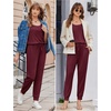 image:imageEkouaer Jumpsuits for Women Casual Sleeveless 2026 Summer Romper Dressy Vacation One Piece Outfits Fashion Travel ClothesBurgundy