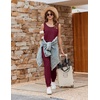 image:imageEkouaer Jumpsuits for Women Casual Sleeveless 2026 Summer Romper Dressy Vacation One Piece Outfits Fashion Travel ClothesBurgundy