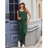 image:imageEkouaer Jumpsuits for Women Casual Sleeveless 2026 Summer Romper Dressy Vacation One Piece Outfits Fashion Travel ClothesDark Green