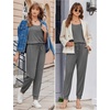 image:imageEkouaer Jumpsuits for Women Casual Sleeveless 2026 Summer Romper Dressy Vacation One Piece Outfits Fashion Travel ClothesDark Grey