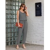 image:imageEkouaer Jumpsuits for Women Casual Sleeveless 2026 Summer Romper Dressy Vacation One Piece Outfits Fashion Travel ClothesDark Grey