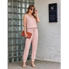 image:imageEkouaer Jumpsuits for Women Casual Sleeveless 2026 Summer Romper Dressy Vacation One Piece Outfits Fashion Travel ClothesDirty Pink