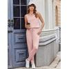 image:imageEkouaer Jumpsuits for Women Casual Sleeveless 2026 Summer Romper Dressy Vacation One Piece Outfits Fashion Travel ClothesDirty Pink