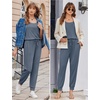 image:imageEkouaer Jumpsuits for Women Casual Sleeveless 2026 Summer Romper Dressy Vacation One Piece Outfits Fashion Travel ClothesGrey Blue