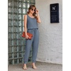 image:imageEkouaer Jumpsuits for Women Casual Sleeveless 2026 Summer Romper Dressy Vacation One Piece Outfits Fashion Travel ClothesGrey Blue
