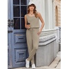 image:imageEkouaer Jumpsuits for Women Casual Sleeveless 2026 Summer Romper Dressy Vacation One Piece Outfits Fashion Travel ClothesKhaki Brown